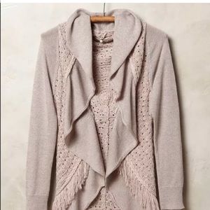 Anthropologie Blush Draped Cardigan